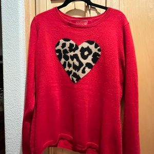 NWT Cashmere Heart sweater, XL.